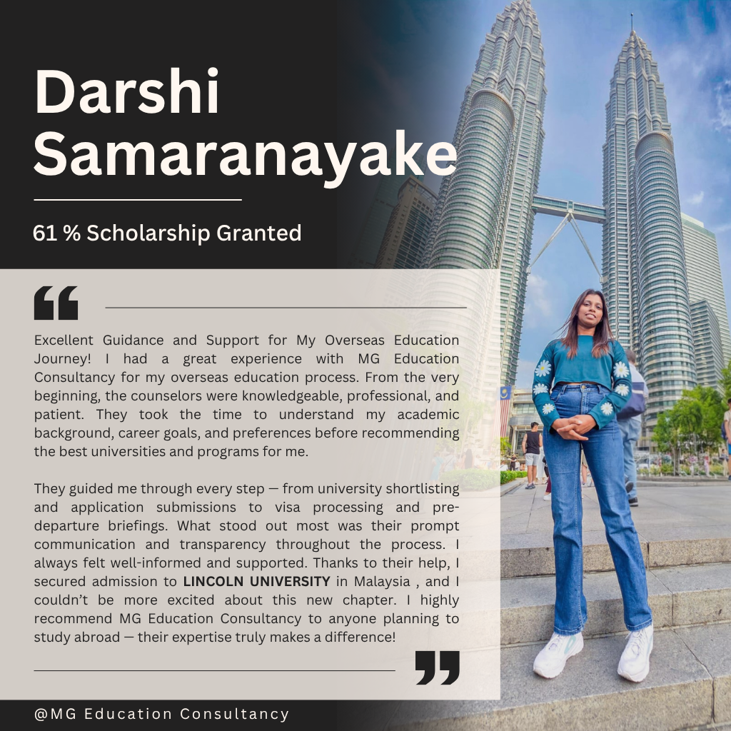 Success Stories of MG Education Consultancy